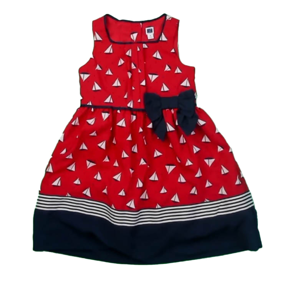 Janie and Jack Girls Red | Navy Sailboats Dress size: 3T